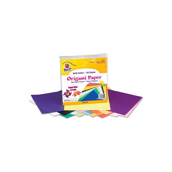 Pacon Pacon Origami Paper, 30 lbs., 9 x 9, Assorted Bright Colors, 40 Sheets/Pack 72200 - main